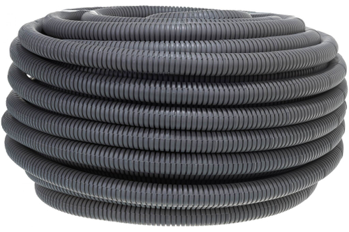 Гофротруба ПНД гибкая с протяжкой для кабеля светильника Ø20мм черная (бухта 25м)