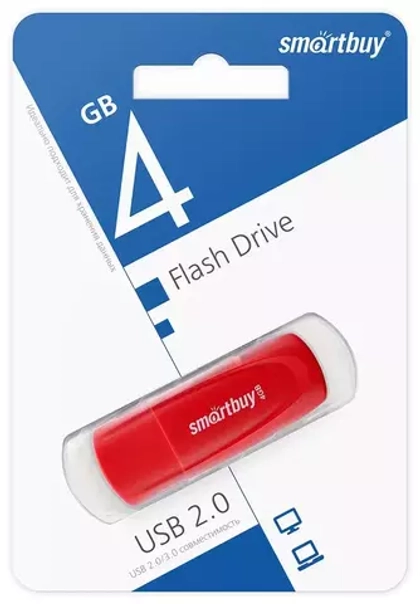 4GB USB Smartbuy Scout Red