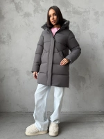 Куртка зимняя удлиненная с капюшоном