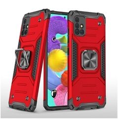 Противоударный чехол Strong Armour Case с кольцом для Samsung Galaxy A51 (Красный)