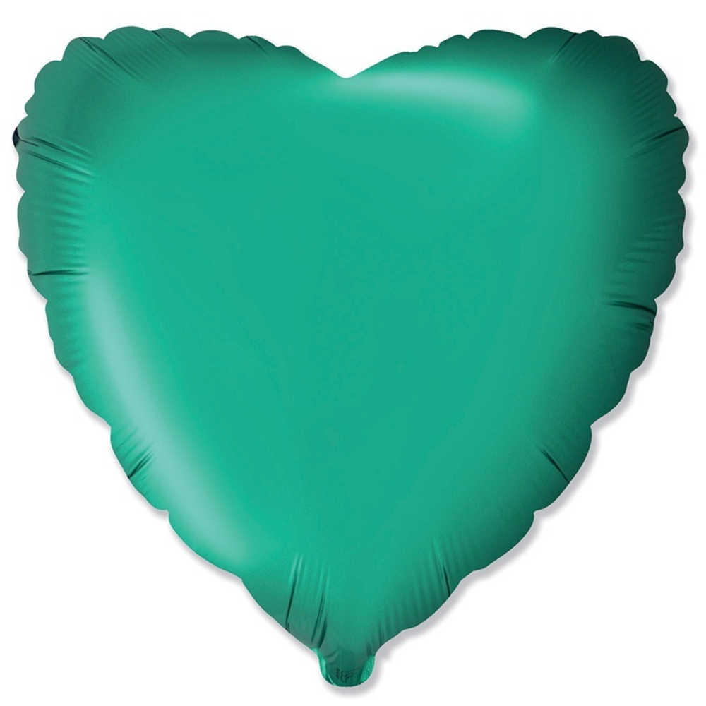 Фольгированная фигура, сердце, 18"/46СМ Сатин Green