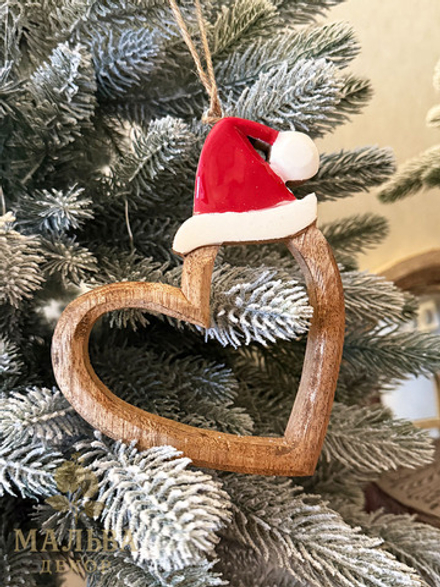 Декор подвесной "Сердце в колпачке" 12,5xH17 см + 6см подвес