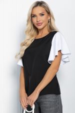 Блуза Мелодия стиля (черно-белая) Б11657 LT Collection