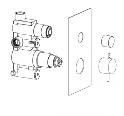 55055 Смеситель вст. для душа (квадрат) GANZER (8/1шт)