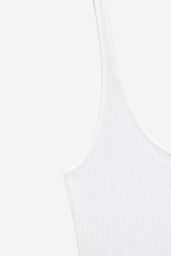 ZARA X LUDOVIC DE SAINT SERNIN ТОНКИЙ ТОП НА БРЕТЕЛЯХ, БЕЛЫЙ