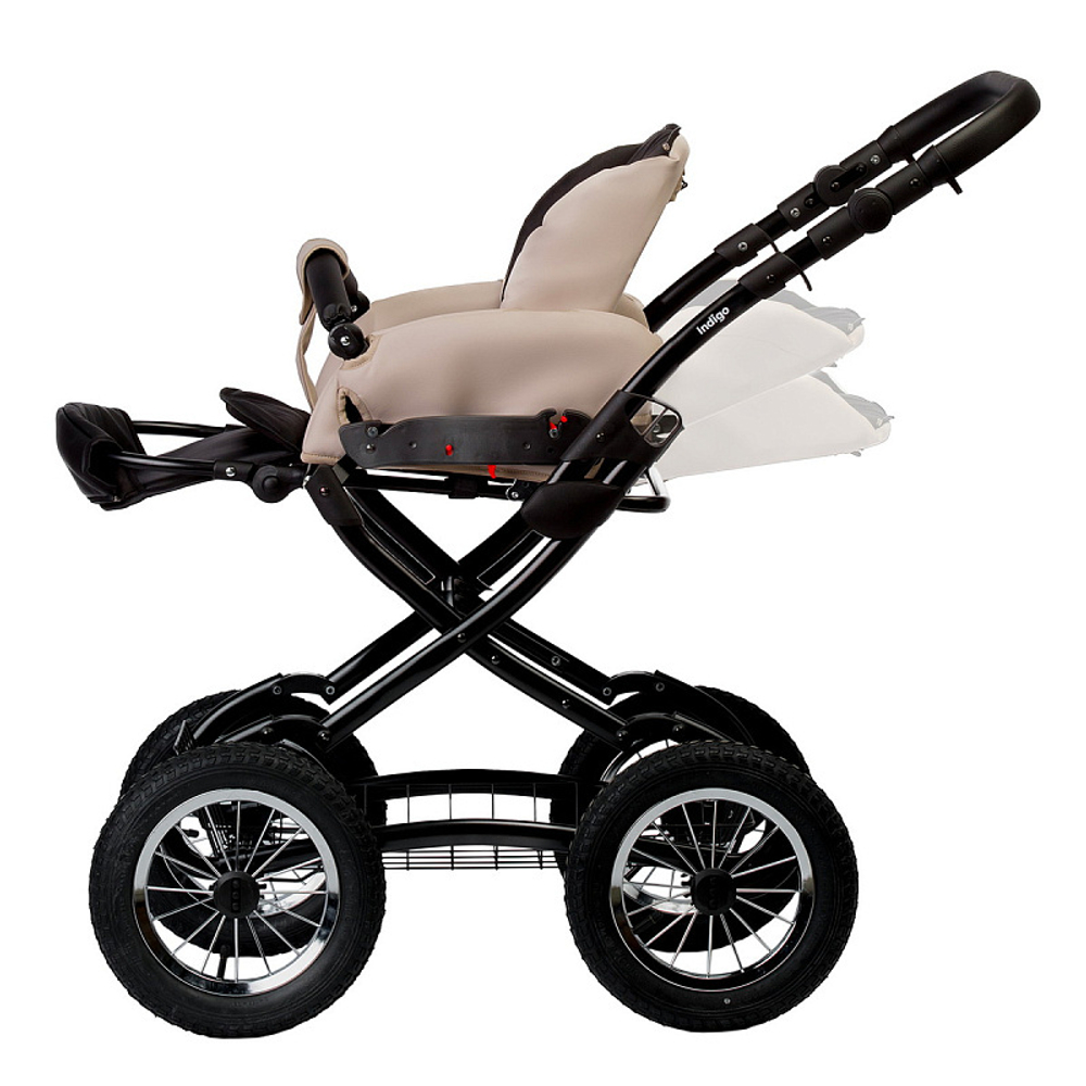 Детская коляска Indigo Barbara Eco Classic 2 в 1 Be02 св.бежевая кожа