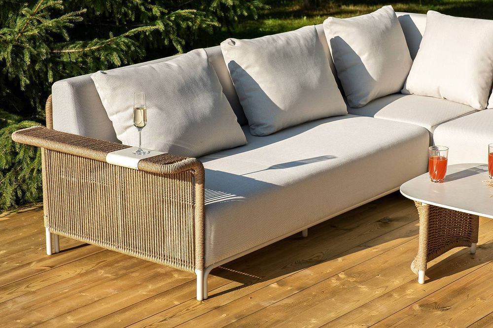 "Мальдивы" трансформирующаяся лаунж-зона из искусственного ротанга, цвет соломенный