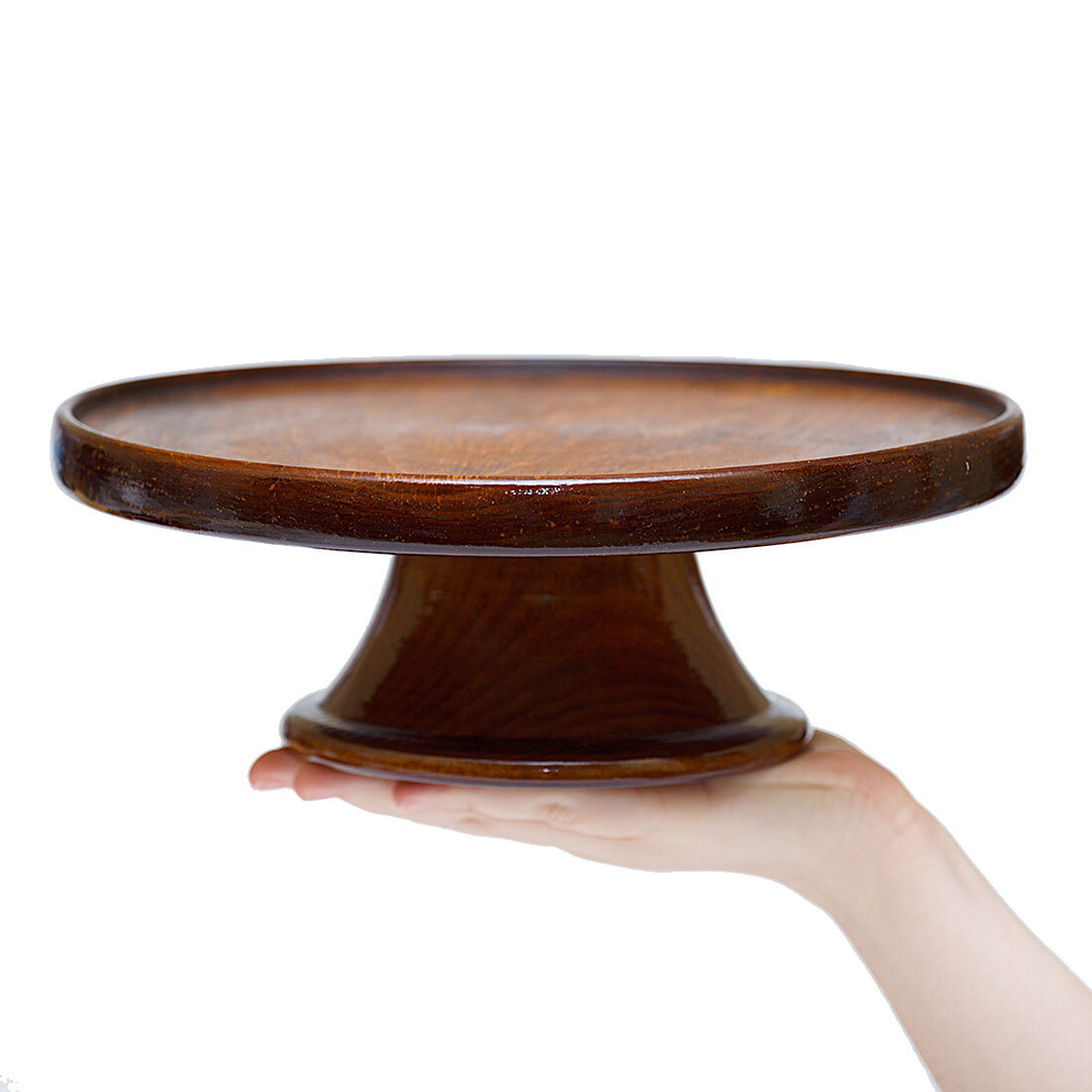 Деревянная тортница, подставка для копкейков и тортов из сибирского кедра 260мм. TR4