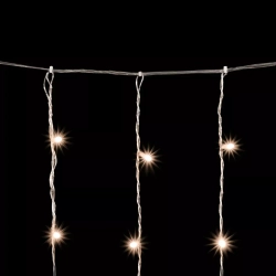 Светодиодный мерцающий облегченный занавес 2*3 м, 220V., 600 теплых белых LED ламп, прозрачный ПВХ, Beauty Led (PCL600NOTBL-10-2WW)