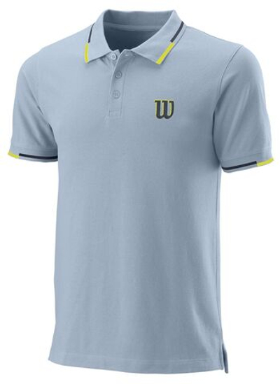 Мужское поло теннисное Wilson Srript Eco Cotton Polo-Slimfit M - blue fog
