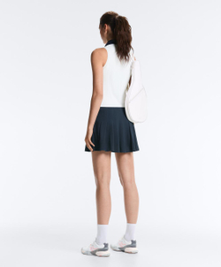 Oysho Мини-юбка из хлопкового пике в складку, темно-синий