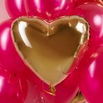 Шар (18''/46 см) Сердце, Античное золото, 1 шт.