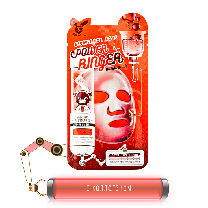 Маска для лица Elizavecca Collagen Deep Power Ringer тканевая Коллаген 23 мл