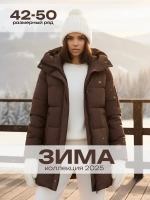 Куртка зимняя удлиненная с капюшоном