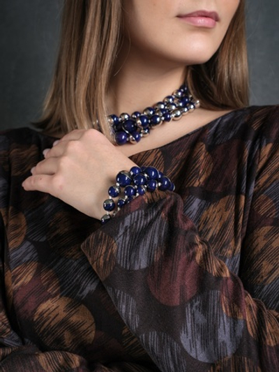 Бусы /синие/застежка на магните