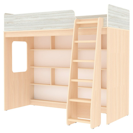 Кровать-чердак КарИВи Л-C601.2 80х190  Дуб Молочный Винтерберг