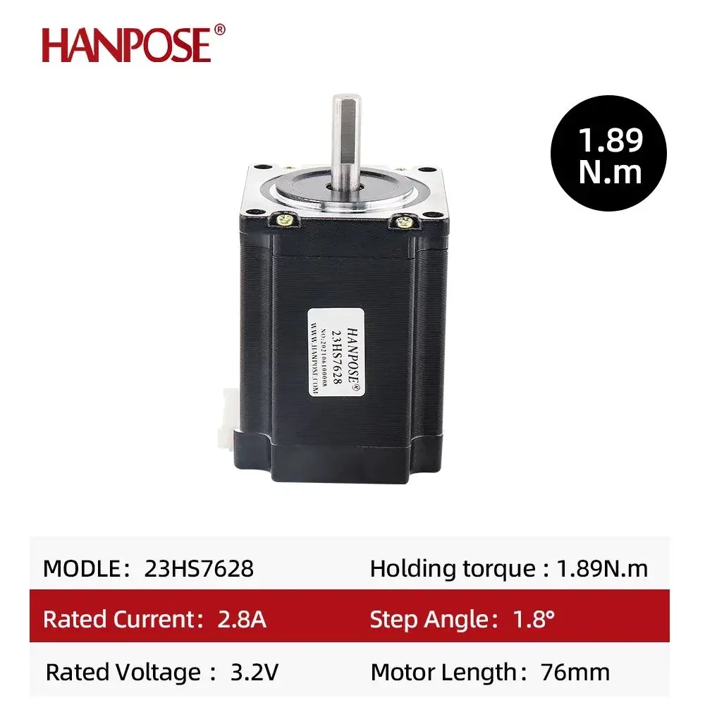 Шаговый двигатель Nema 23 (23HS7628-8MM) 2.8A 189N.CM