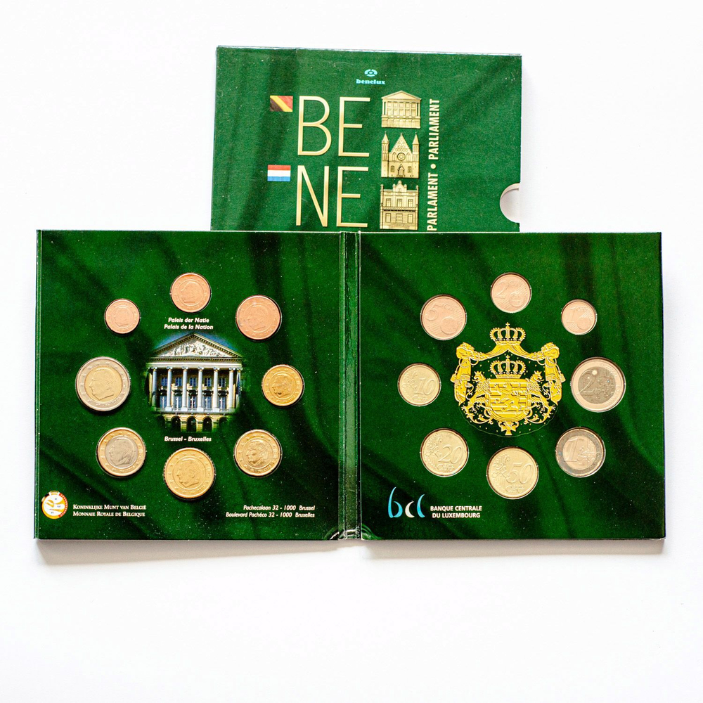 Benelux 2005 Official BU Euro Set – Belgium, Netherlands, Luxembourg + Commemorative Medal