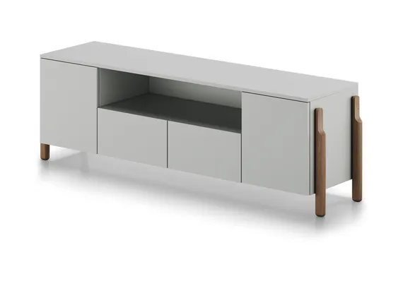 Тумба Basic под ТВ с нишей ширина 170 см (светло-серый)