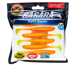 Виброхвост LUCKY JOHN Basara Soft Swim 3D, 3.5in (89 мм), цвет PG03, 6 шт.