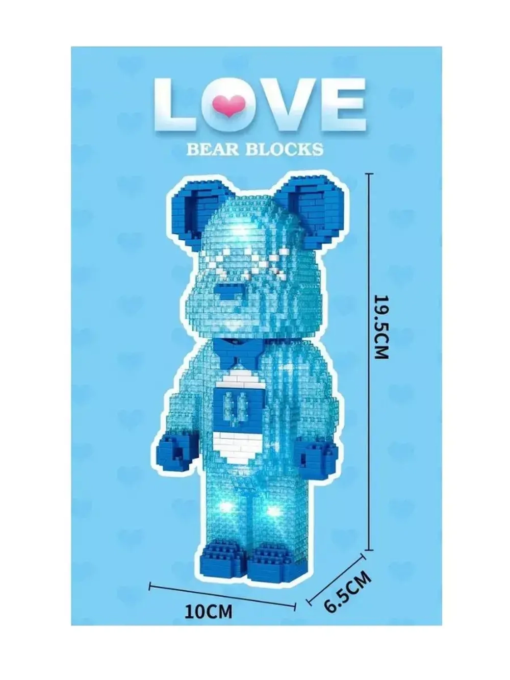 Конструктор Синий мишка из миниблоков 1469 деталей