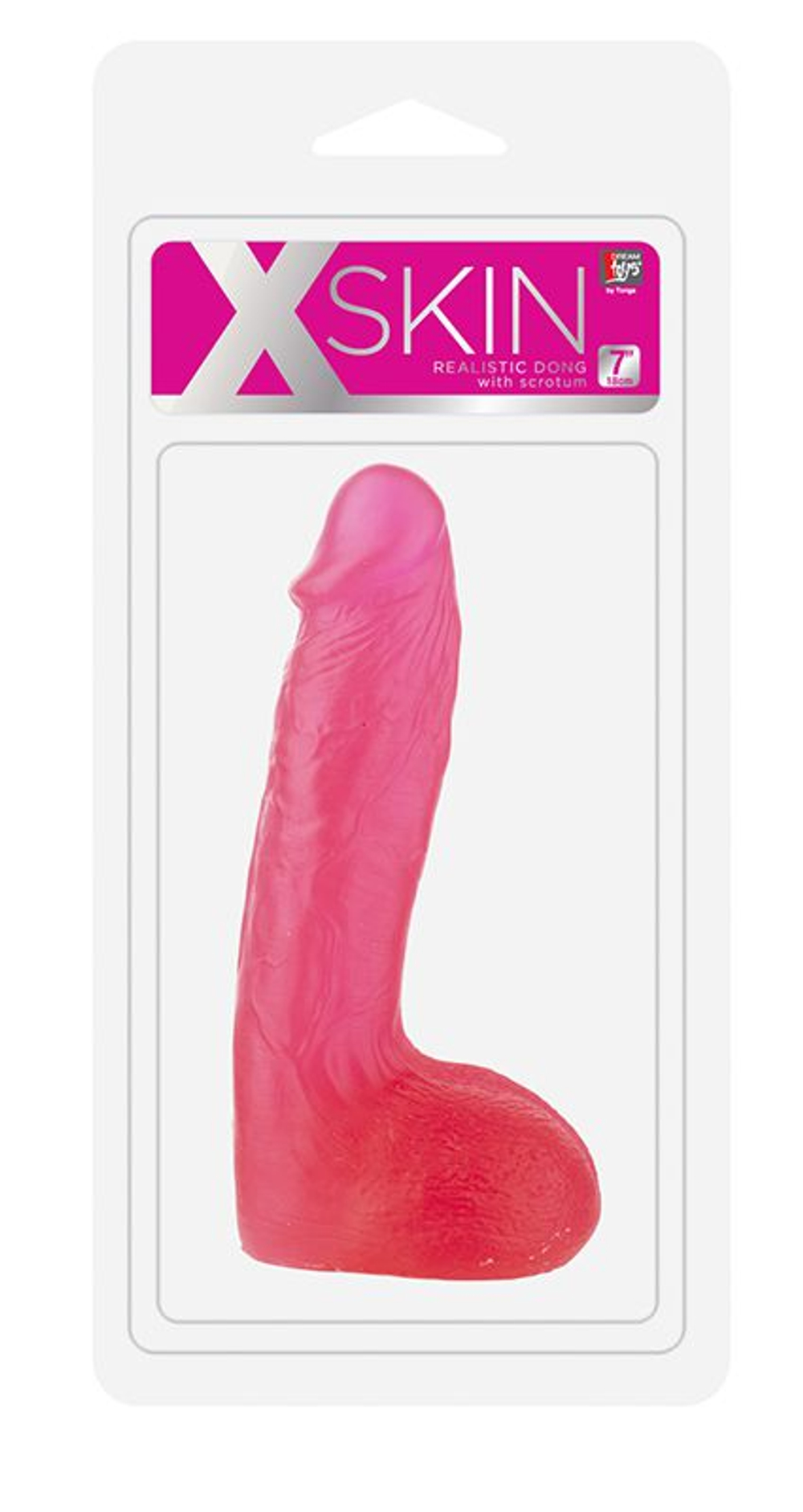 Розовый фаллоимитатор XSKIN 7 PVC DONG - 18 см. (Цвет: розовый)