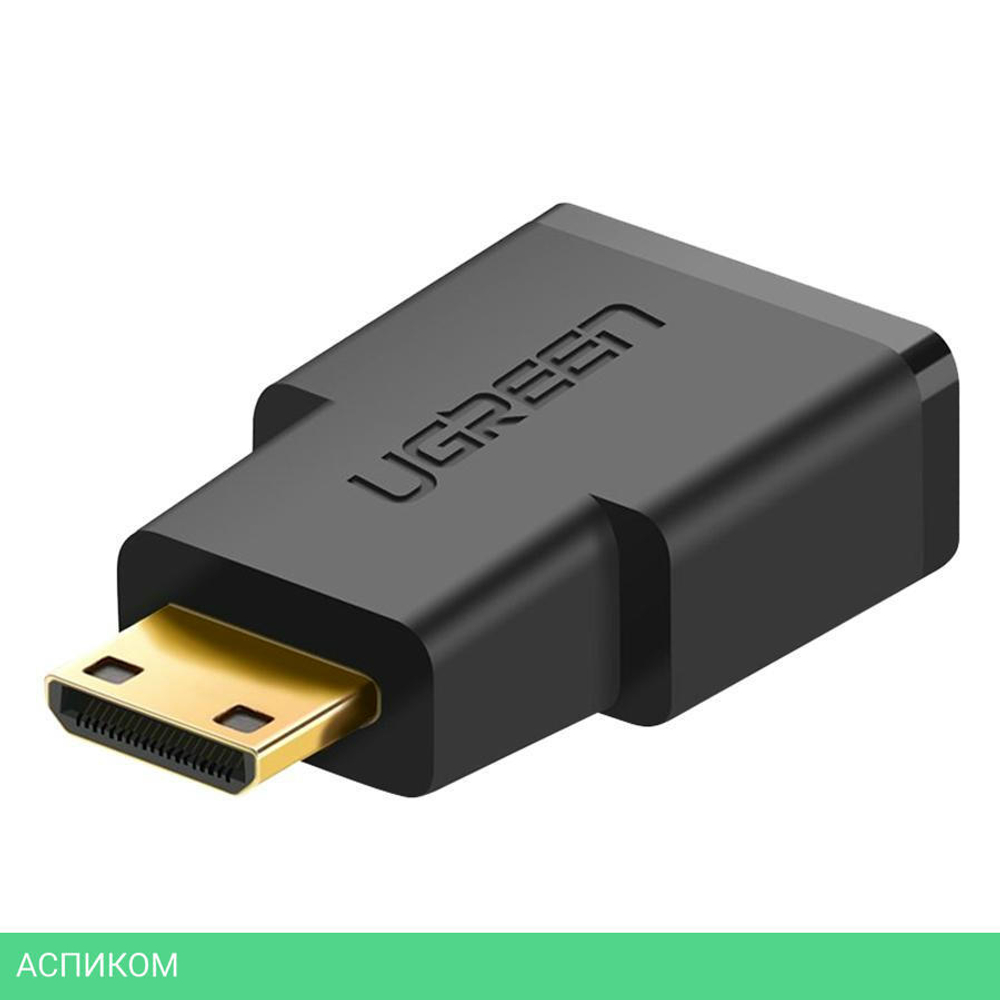 Кабель-переходник UGREEN Mini HDMI (M) to HDMI 2.0 (F) Black (20101)