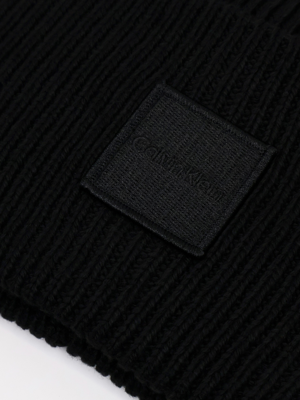 Шапка Calvin Klein Ribbed Monogram Logo Badge Black