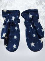 5005 Варежки детские флисовые звезды на синем (12)