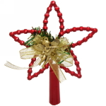 Звезда на ёлку «Ангел» с бантом 11,5*14,5 см, Красный
