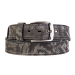 Мужской светло-серый ремень из натуральной кожи Doublecity RD40-10-10 с отделочной строчкой и металлической пряжкой