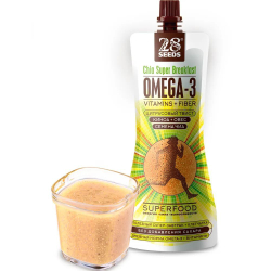 Супер-завтрак 28 SEEDS Чиа ОМЕГА-3 Цитрусовый твист 10 шт Полезный натуральный продукт питания без сахара, омега 6, клетчатка, протеин, пюре фруктовое, смузи