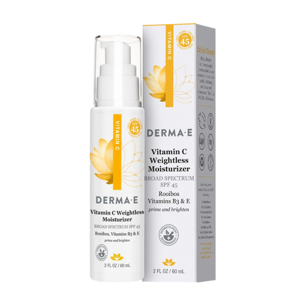 Vitamin C Weightless Moisturizer SPF 45 Невесомый Увлажняющий Крем с Витамином С SPF45 60мл (DERMA E)