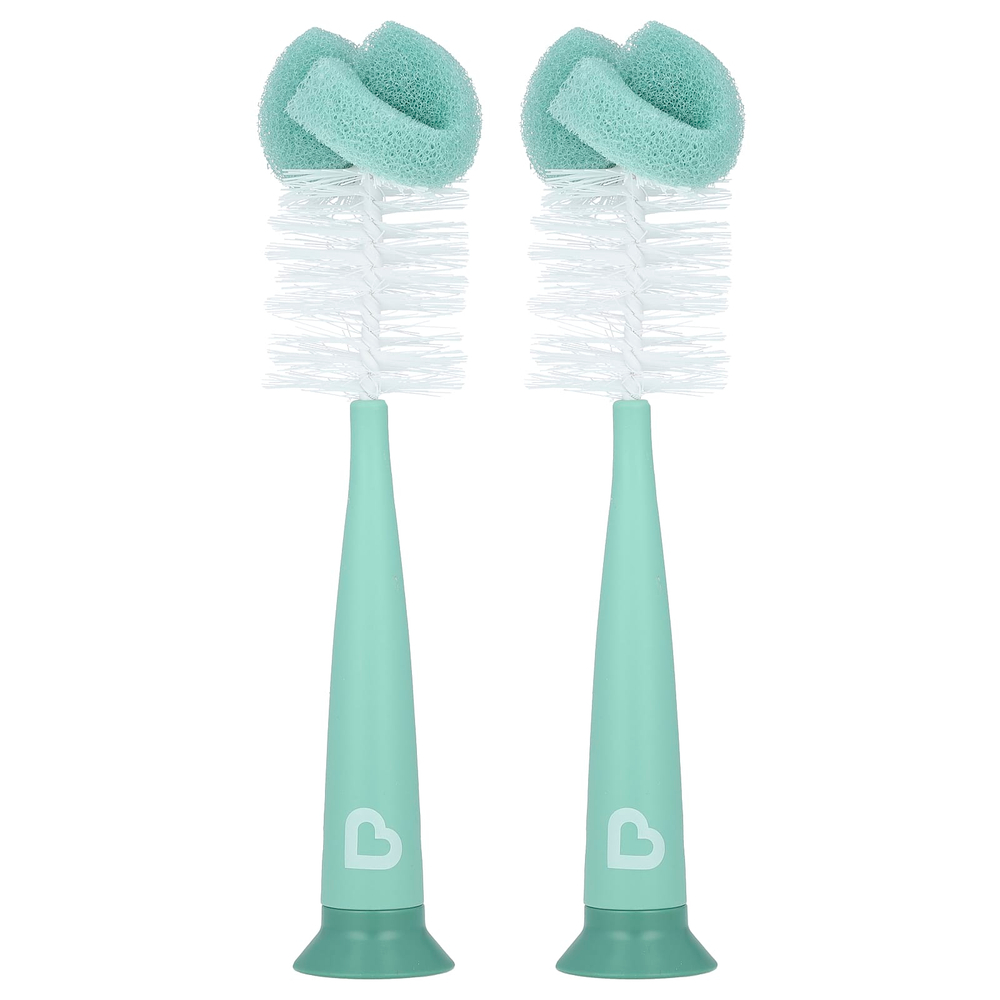 Munchkin, Sponge ™, кисточки для бутылочек, шалфей, 2 шт. В упаковке