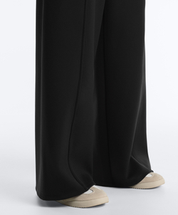 OYSHO Брюки с высокой посадкой и широкими штанинами с эффектом неопрена, черный