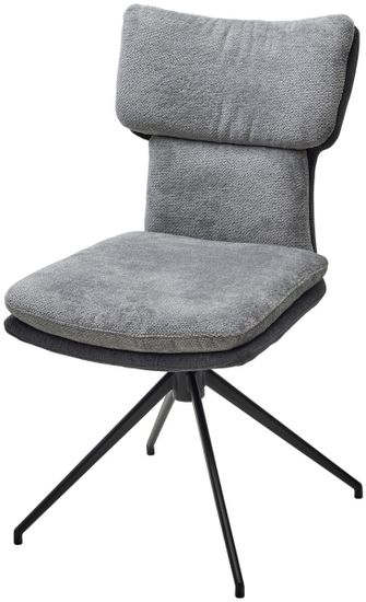Стул NEVIS 360 град поворот с возвратом TENDER WAY80 серый, шенилл/ ODIN18 тем-серый / Черн