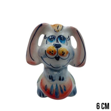 Фигурка Зайка ушки-бантик цветная гжель