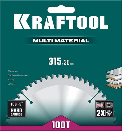 KRAFTOOL Multi Material, 315 х 30 мм, 96Т, пильный диск по алюминию (36953-315-30)