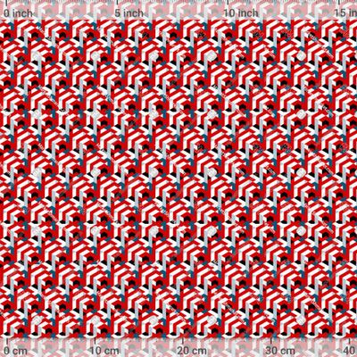 Абстрактный геометрический орнамент с красным. by Totem Beauty   811 DPI