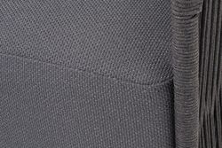 "Лугано" кресло плетеное из роупа, каркас алюминий темно-серый (RAL7024) муар, роуп темно-серый круглый, ткань темно-серая YB25-0027