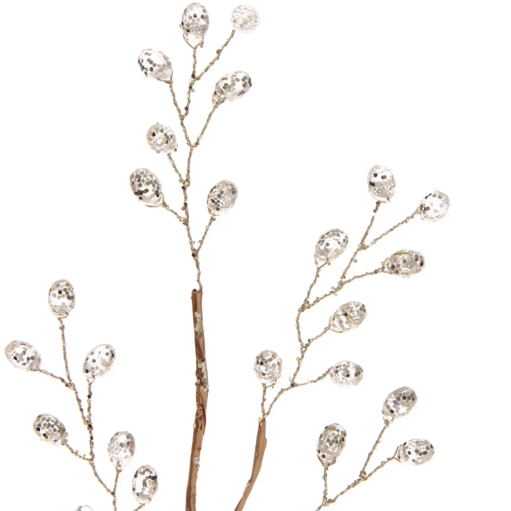 Ветка декоративная «Драгоценный камень» 40 см, Золото