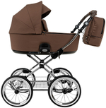 Детская коляска Roan Bass Next Classic d14 2.0 3 в 1 с автокреслом Tutis Elo Lux EduSky Black BSNC/91/2 Mocha Mousse/Black/руч.Cappuccino