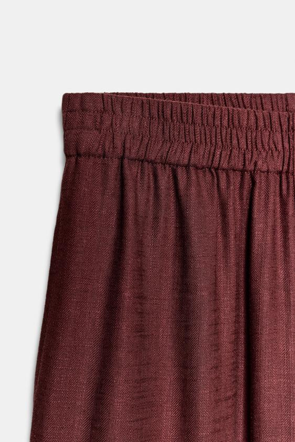 ZARA ШИРОКИЕ БРЮКИ ИЗ ЛЬНА В КОМПЛЕКТЕ, РЖАВЫЙ