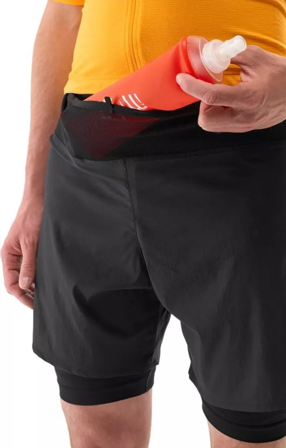 Мужские теннисные шорты Compressport Trial 2-in-1 - black