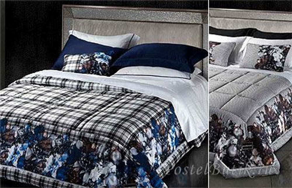 Элитное постельное белье Romantik Dark от Roccobarocco клетка