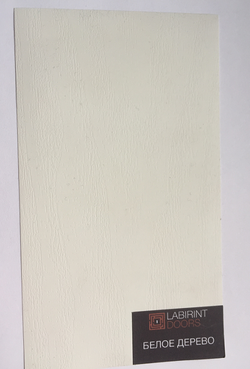 Входная дверь белая с зеркалом Лабиринт Trendo (Трендо) 18 Белое дерево / Белый камень