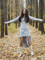 Платье Chintamani с длинным рукавом сер.меланж