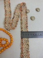 тесьма "шанель", 3,0см крем/оранж/коричневый/золото