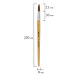 Кисть BRAUBERG, из ворса пони, круглая, № 8, 200194