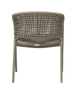 "Амстердам" стул плетеный из роупа, каркас алюминий, роуп серый круглый